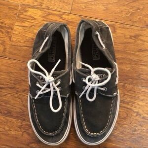 Youth Denim Grey Sperry Top Siders Size 4.5